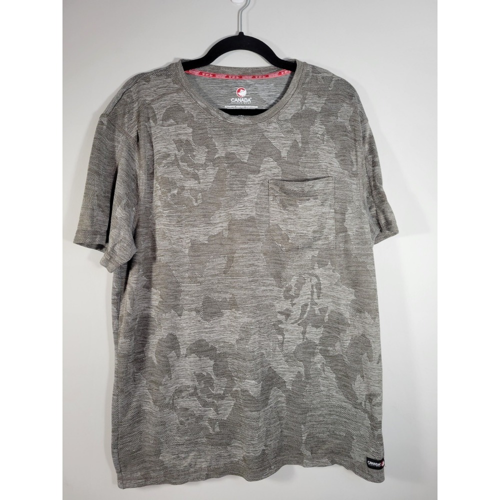 Canada Weathergear Men's Gray Short Sleeve Casual Pocket Shirt  Large